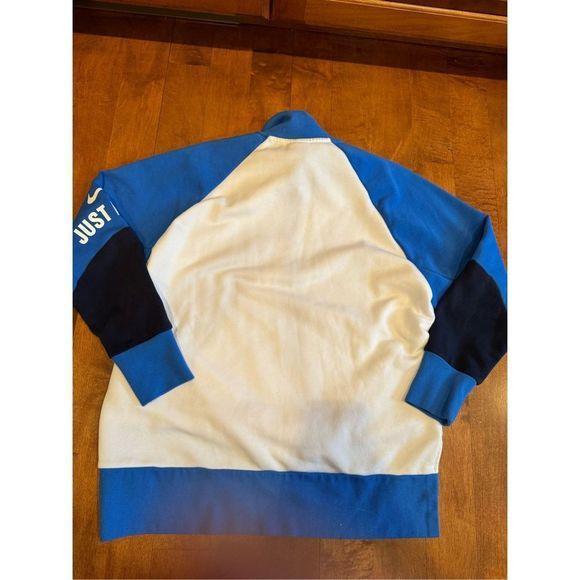 Nike Blue and White Quarter-Zip Sweatshirt - Picture 5 of 5